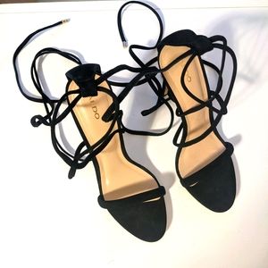 Aldo Black lace up heels